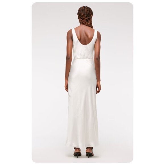 NWT Abercrombie & Fitch Pearl Cowl Neck Sleeveless Draped Maxi Dress sz Medium P - Picture 4 of 8